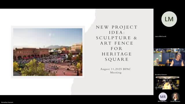 Commission reviews Heritage Square sculpture proposal; staff to refine scope and costs