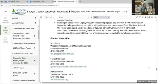 Aurora Timber Management Discusses Ownership Changes and Conservation Easements in Sawyer County