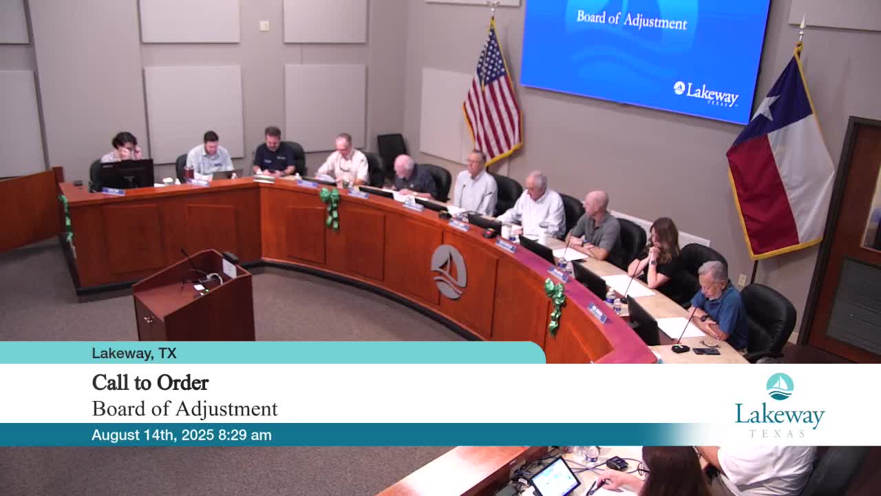 Lakeway Board Considers Variance Request from Carter Trust for Unimproved Lot