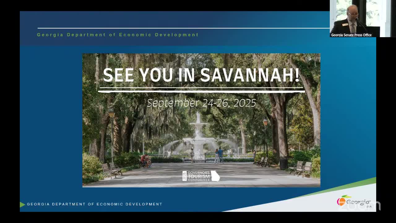 Georgia lawmakers discuss tourism's role in economic development strategy
