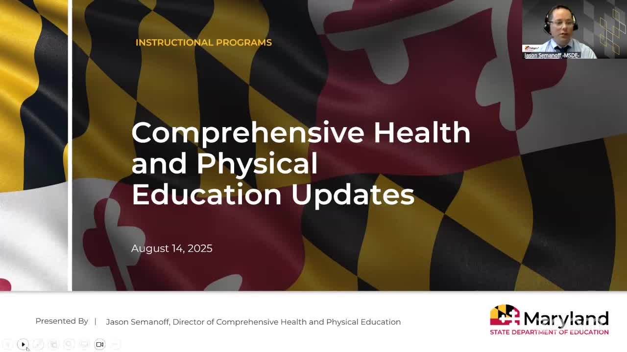 Maryland Education Department Updates Health and Physical Education Standards for Students