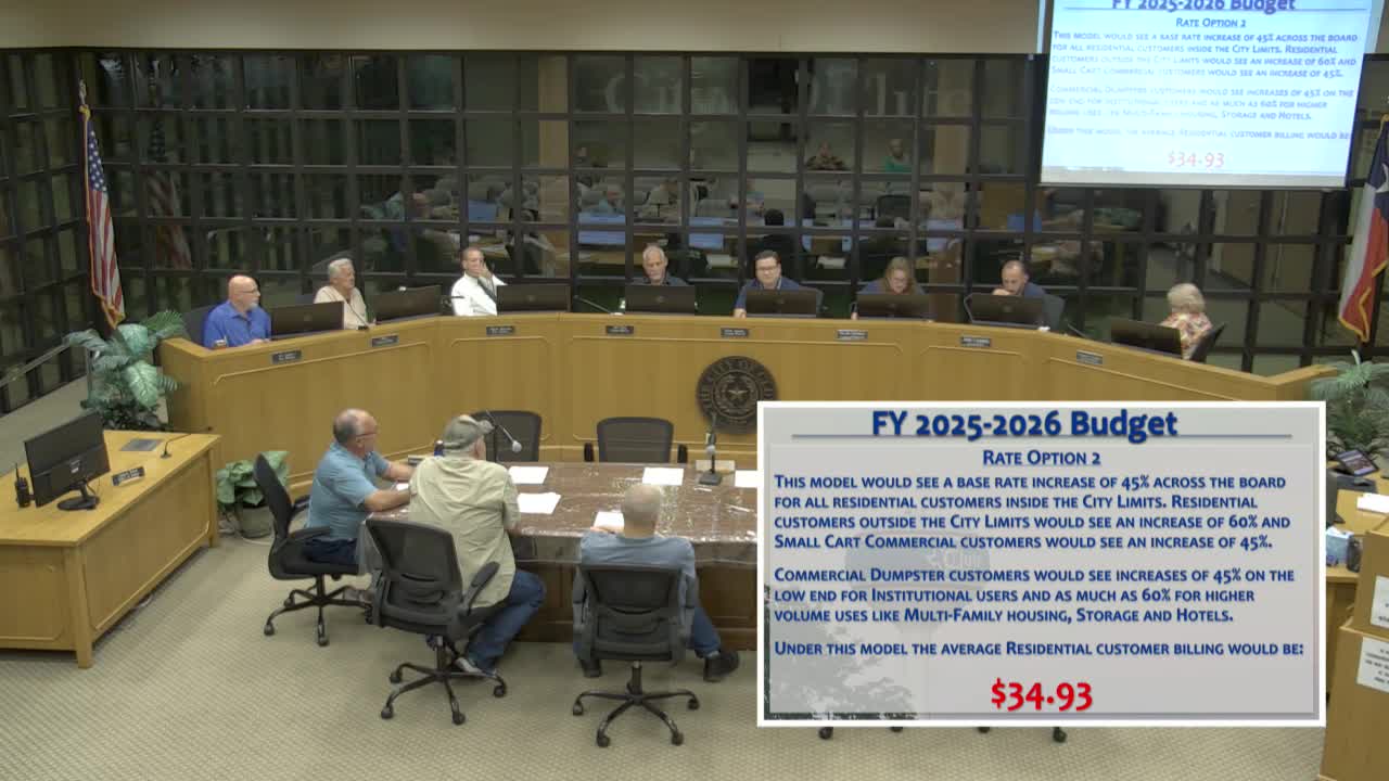 City Council Discusses Budget Increases for Waste and Water Services