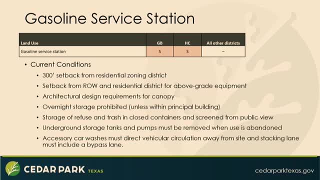 Cedar Park Subcommittee Proposes New Regulations for Gas Stations and Car Washes