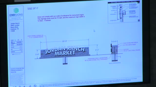 Jordan Ranch Council Considers Variance Request for New Signage Design