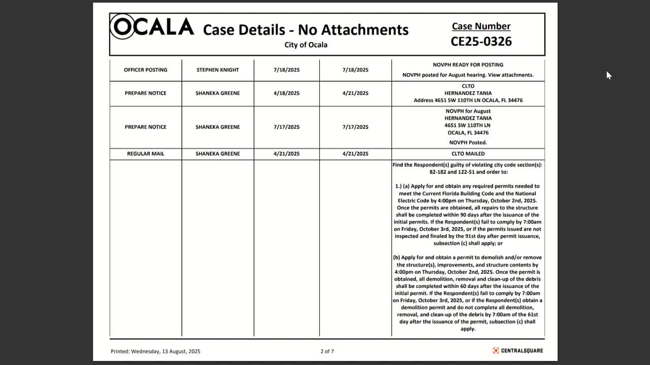 Ocala Officers Address Dangerous Building Case Against Tanya Hernandez