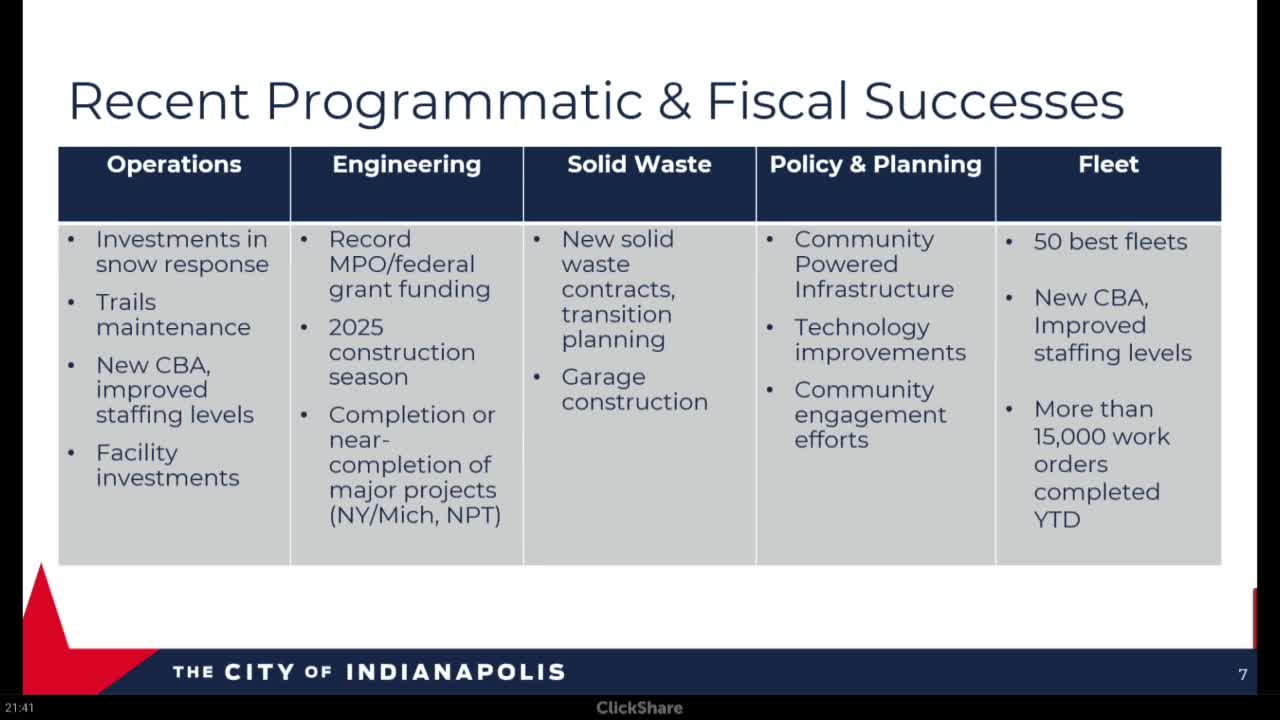 Indianapolis invests $1.5 million in facility upgrades and new infrastructure projects