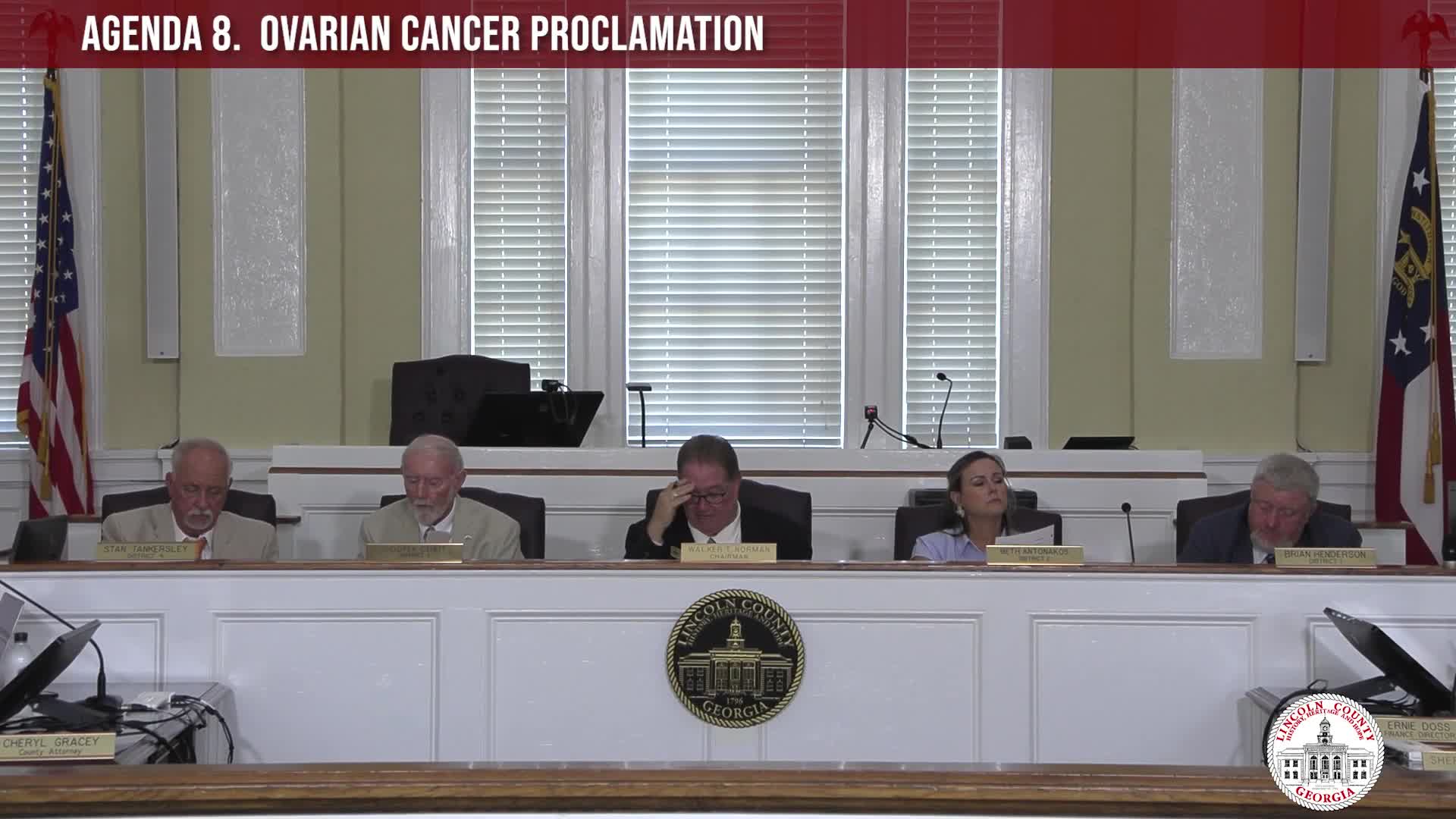 Lincoln County Commissioners Proclaim September Ovarian Cancer Awareness Month and Approve Verizon Lease