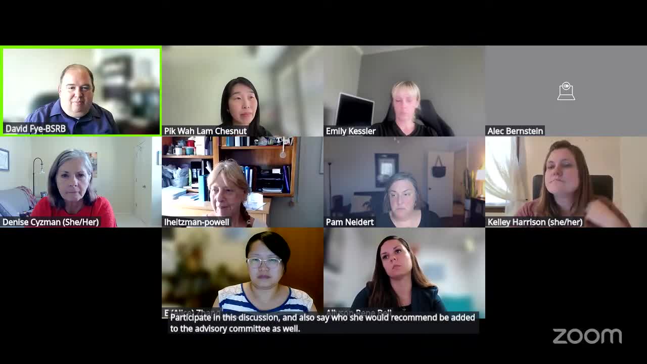 Behavior Analyst Advisory Committee recommends Holly Kramer for open member slot; Danielle as backup