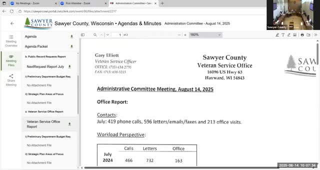 Sawyer County veterans office reports steady claims work; county moves forward on veterans tribute project