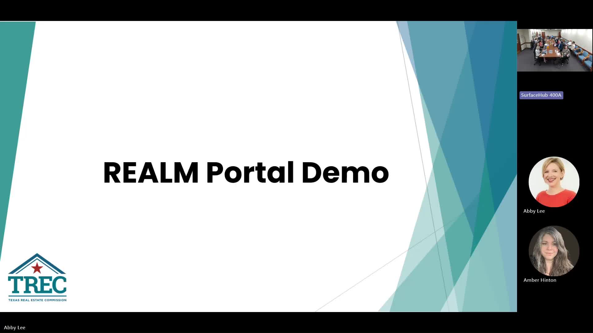 TREC shows demo of Realm portal for licensing, complaints and account management