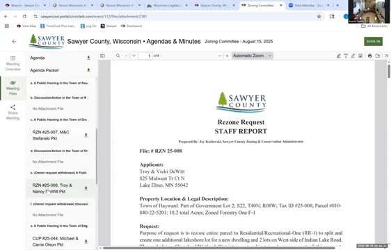 Applicant withdraws Hayward-area rezone; committee accepts withdrawal