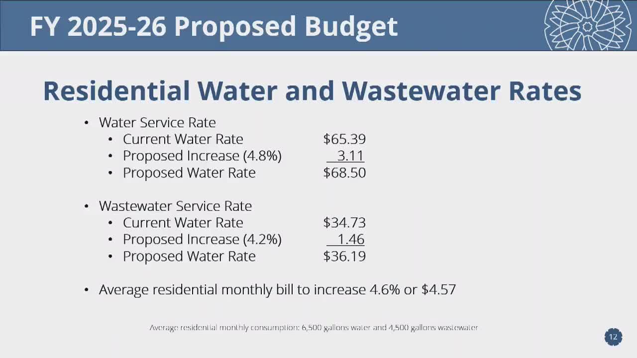 Water/wastewater staff warn of aging plants, inflow/infiltration and rising wholesale costs; propose modest rate increases