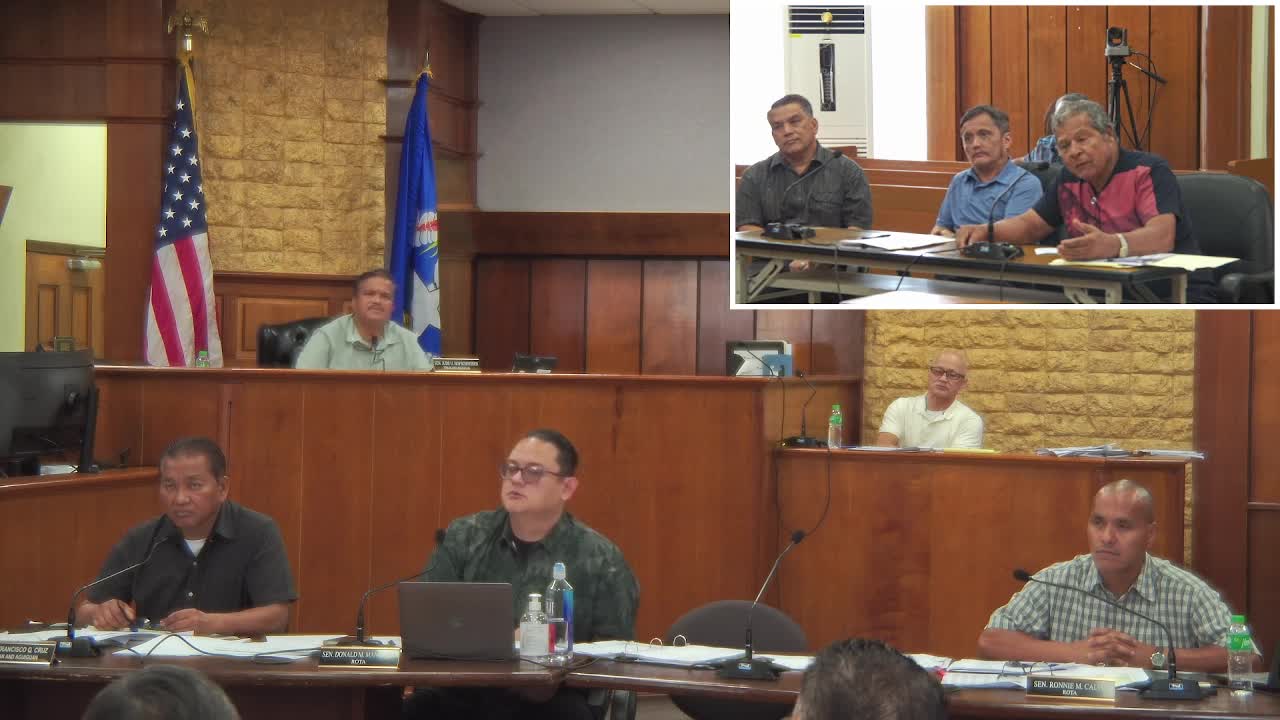 Senator Manglona addresses grant distribution issues at Tinian municipal meeting