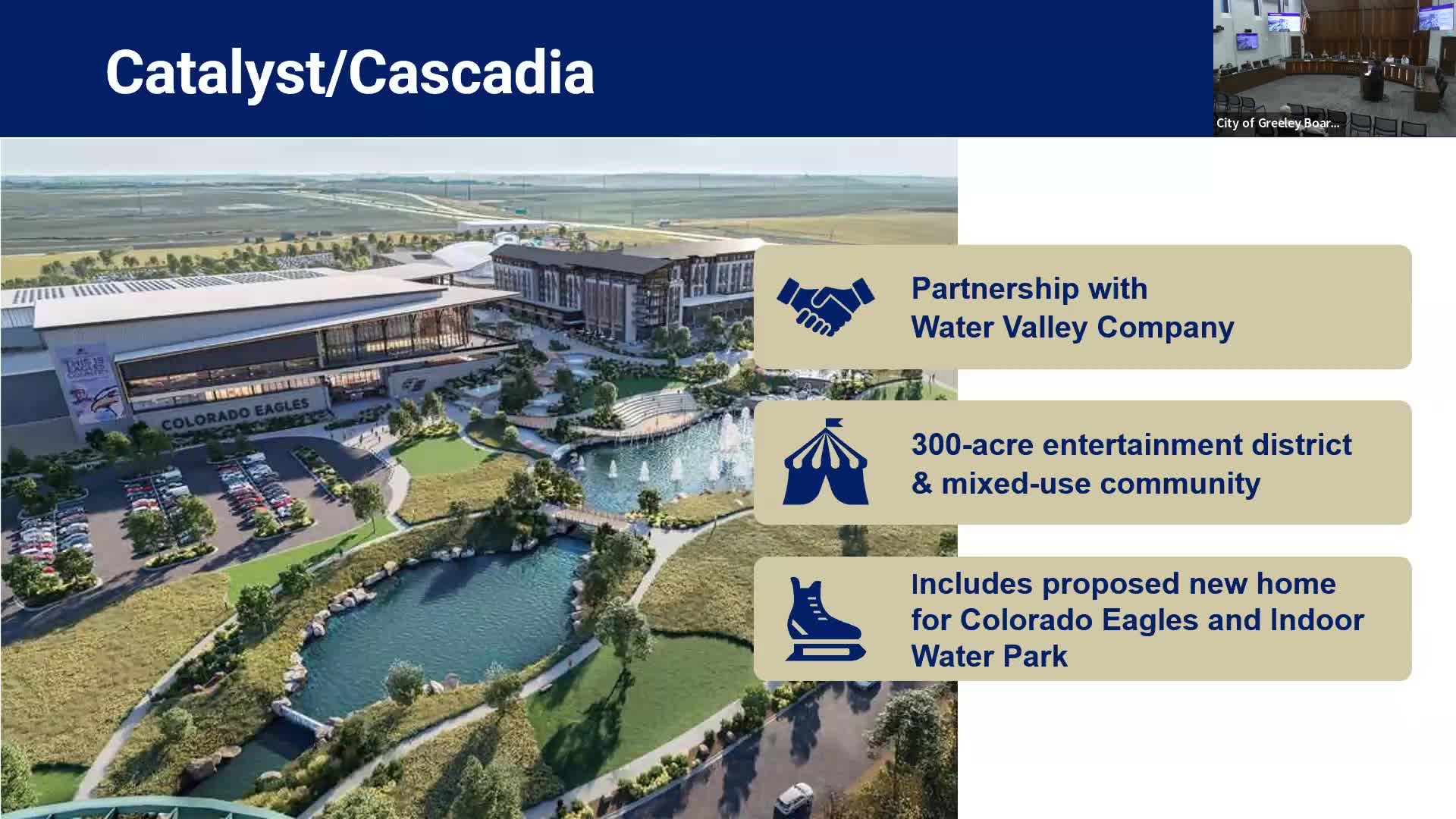 City briefed commission on Cascadia entertainment district; members press city on east–west balance
