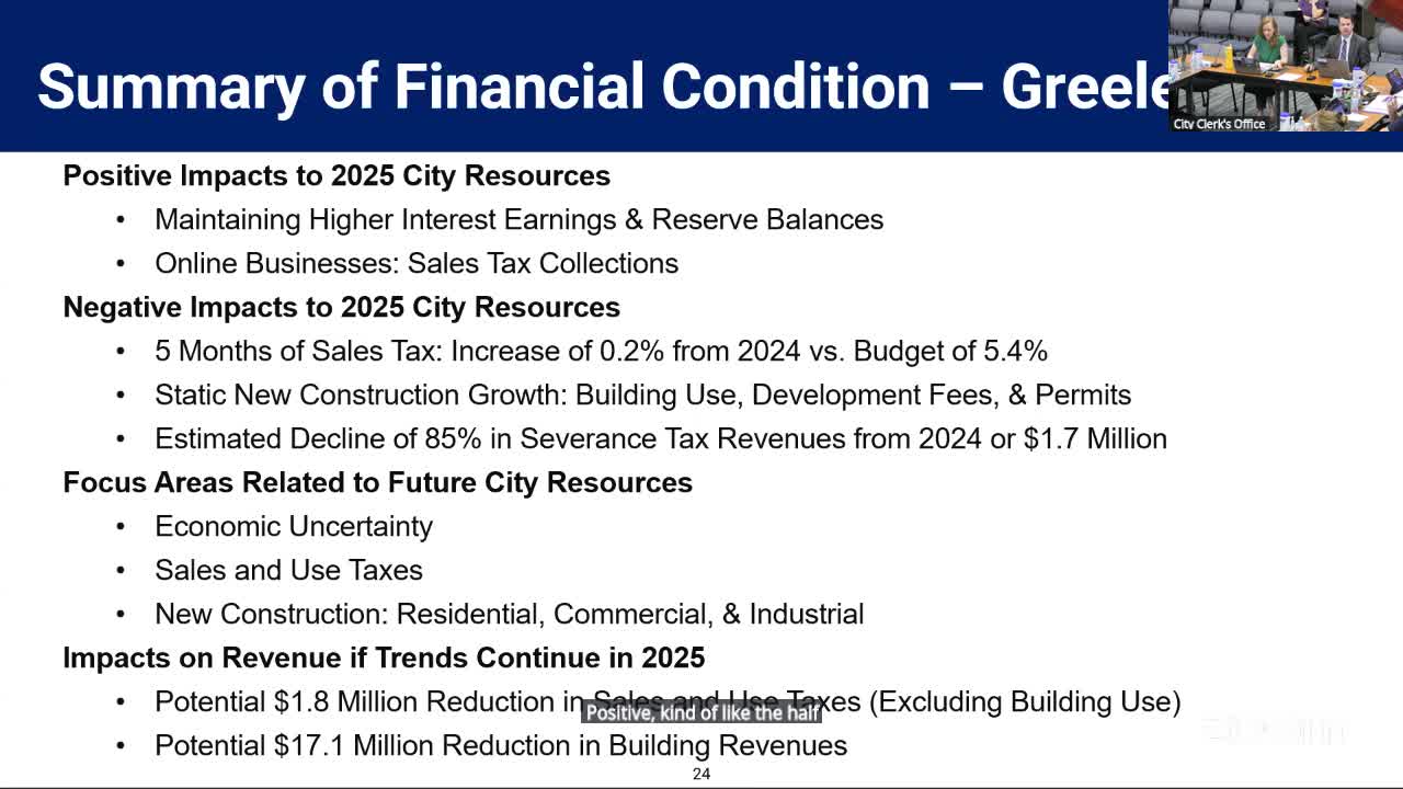 Greeley City Council Addresses Budget Shortfalls Amidst Sales Tax Declines