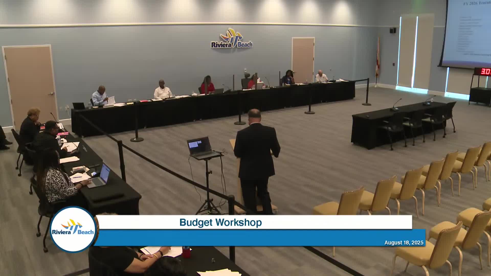 Riviera Beach Council Discusses 2026 Budget and Water Plant Financing Options