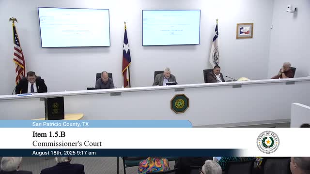 Commissioners Discuss Road Improvements and Regional Water Alliance Proposal in San Patricio