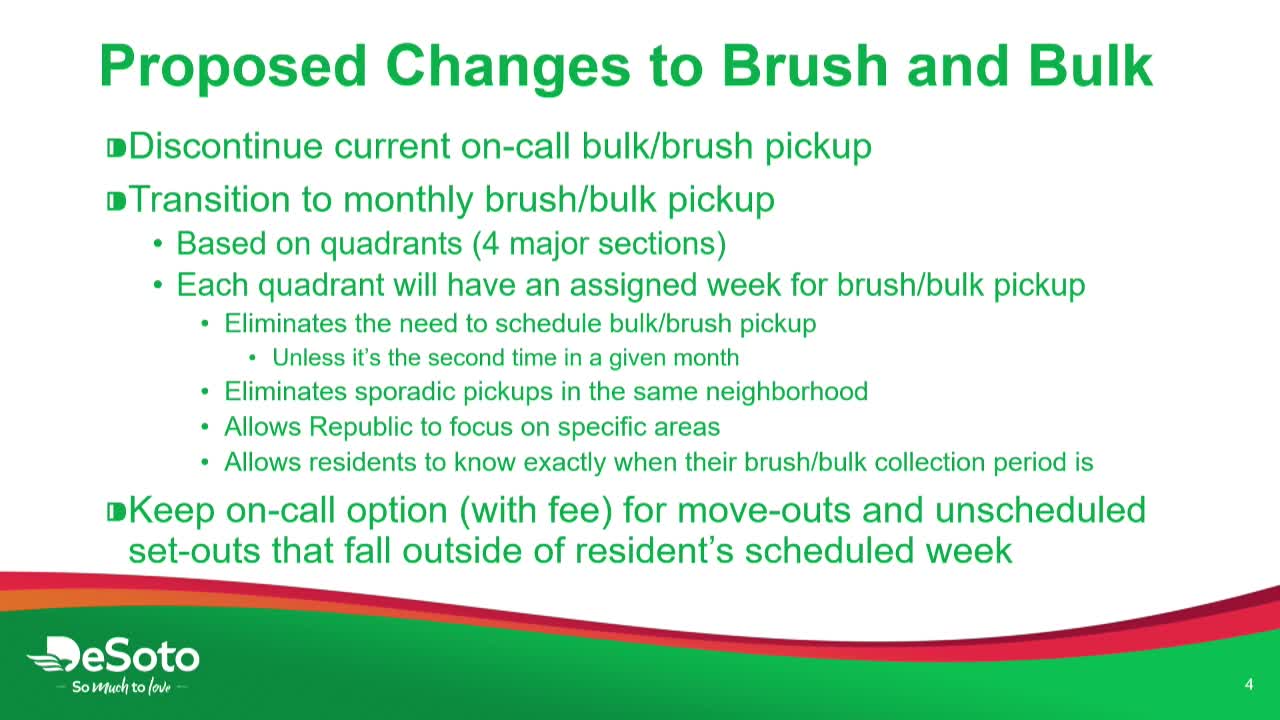 City Implements Pilot Program for Bulk Waste Pickup and Brush Collection Changes