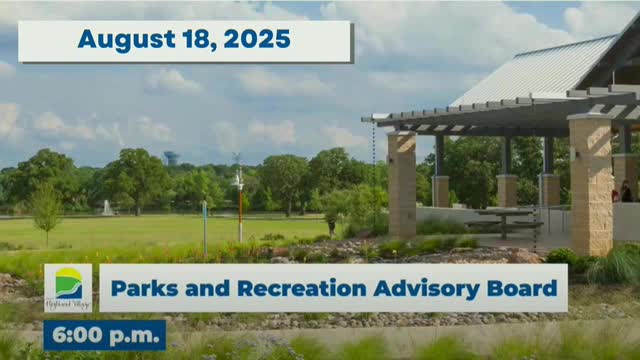 Highland Village Parks Board Reviews Vandalism Data for Local Art Project