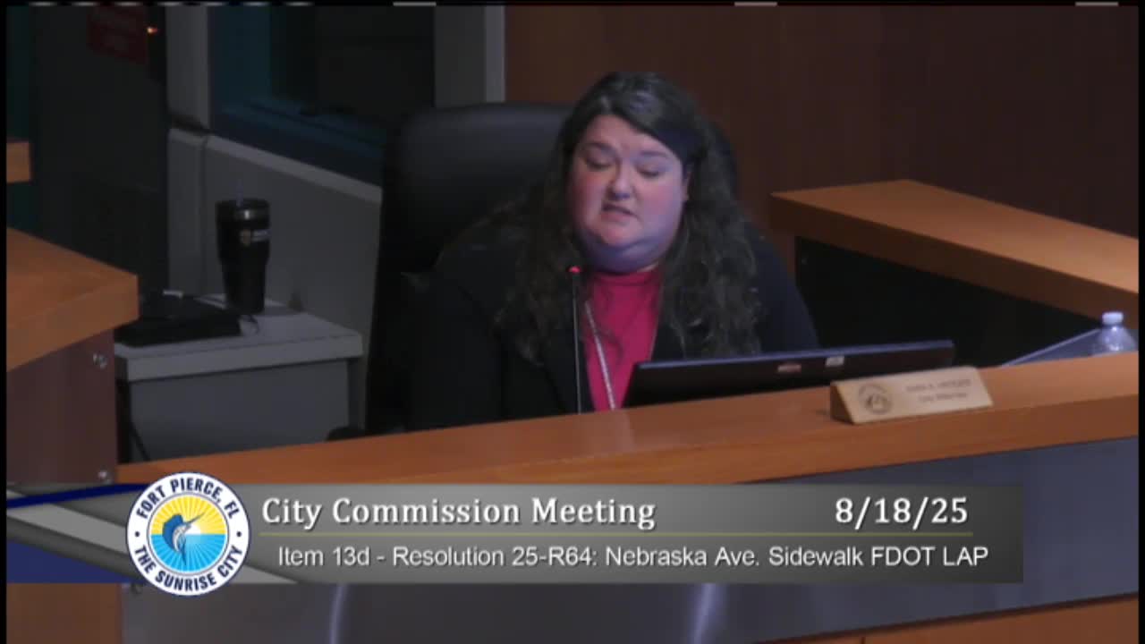 Fort Pierce Commission Weighs Risks of $666K Sidewalk Project with FDOT Liability Clause