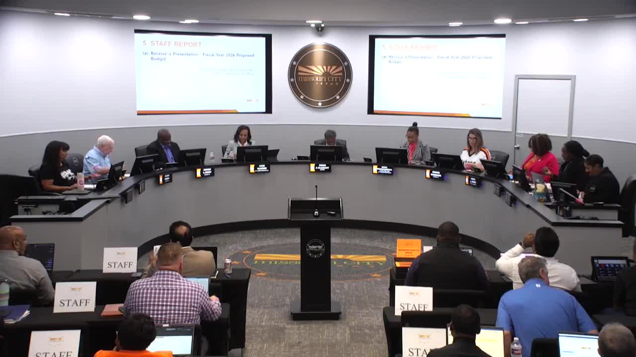 City Manager Jones unveils Missouri City's $255.6M fiscal year 2026 proposed budget