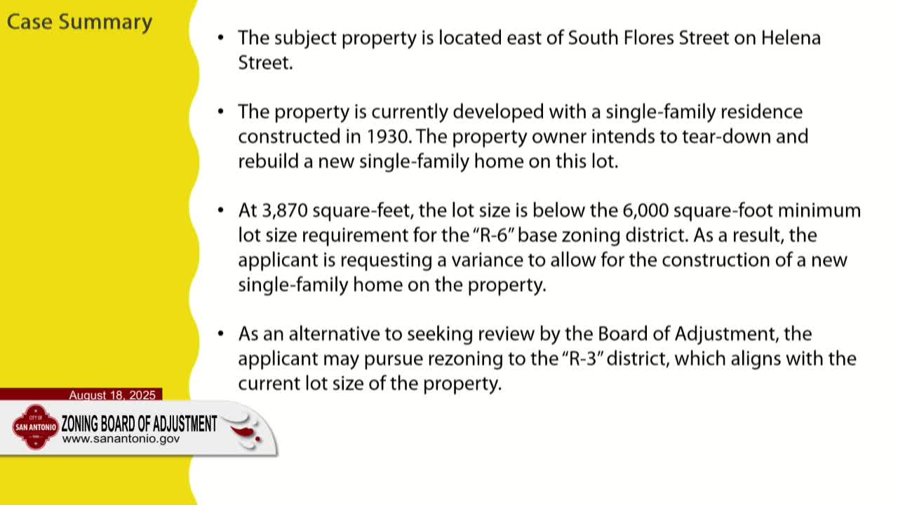 City Council Reviews Zoning Request for 207 Helena Street Residence Reconstruction