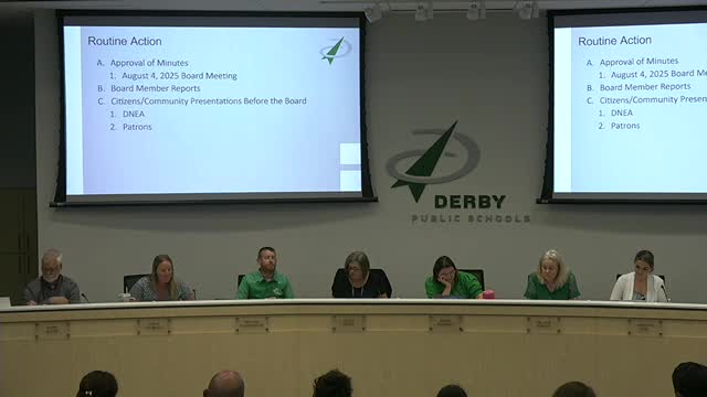 Derby School Board Receives Community Input and Acknowledges Supply Donations