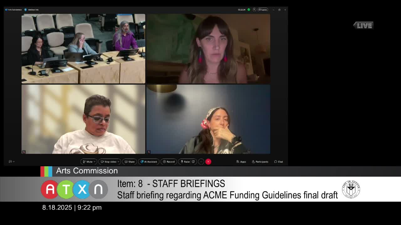 Austin Arts Commission Faces Conflict of Interest Challenges During Funding Guidelines Discussion