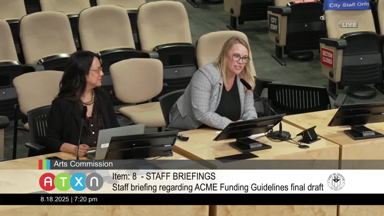Interim Officer Candice Cooper reviews community engagement for Austin's cultural funding guidelines