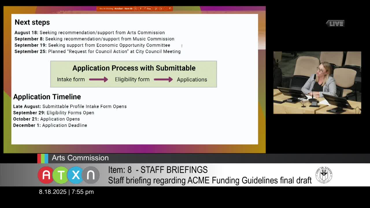 City Council to Approve Guidelines for Austin's Arts Application Process
