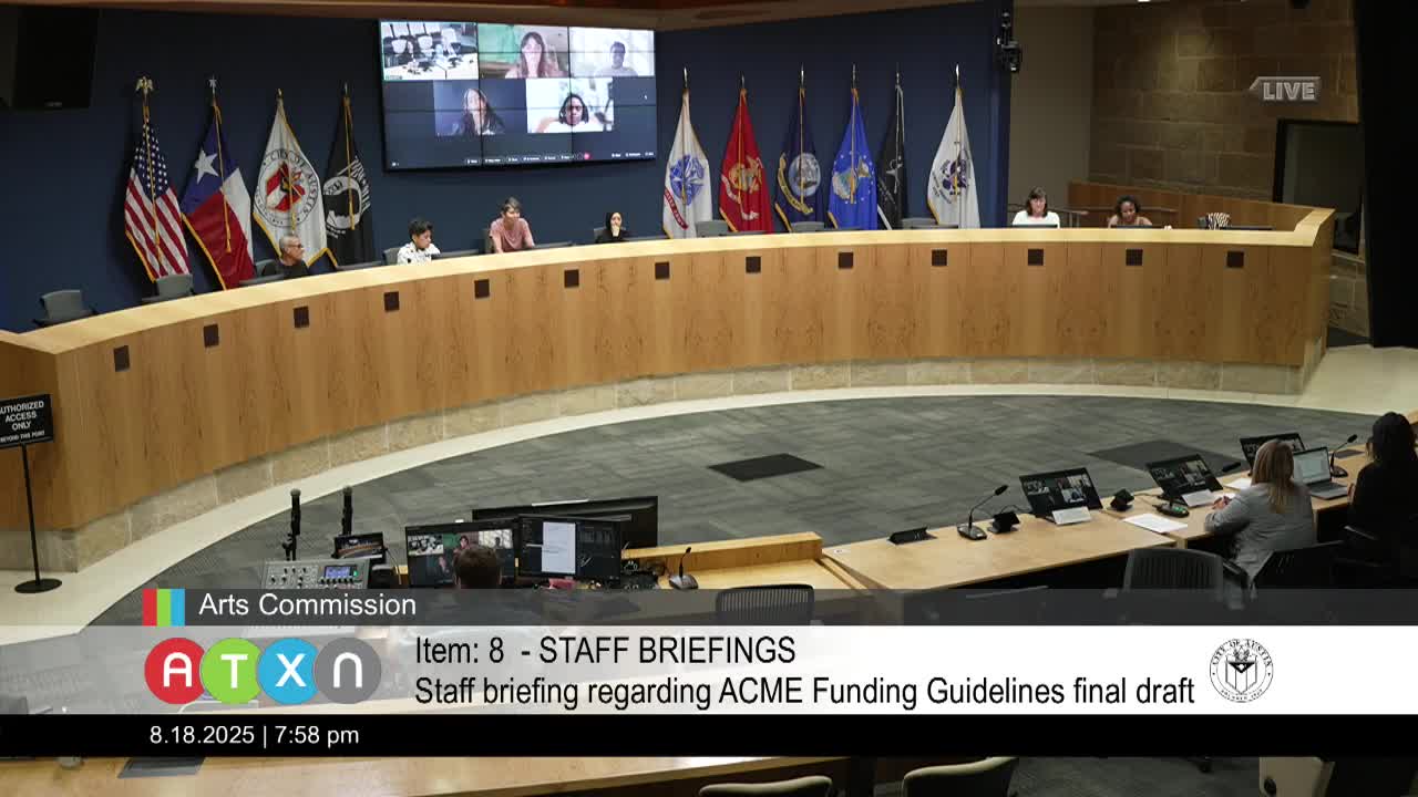Commissioners Discuss Voting Conflicts and Guidelines for Cultural Funding Programs