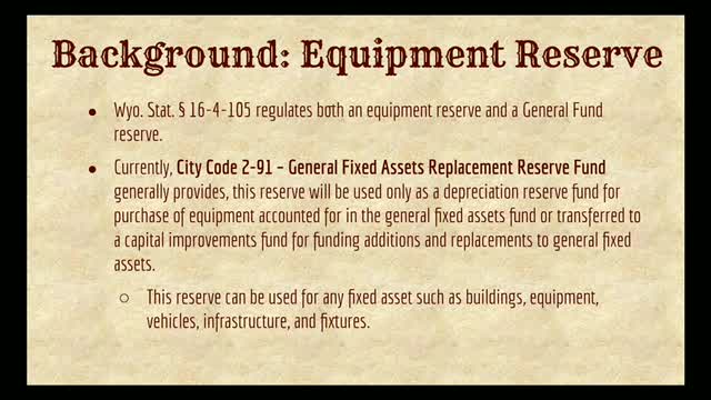 Wyoming City Council Revises Equipment and General Fund Reserve Policies