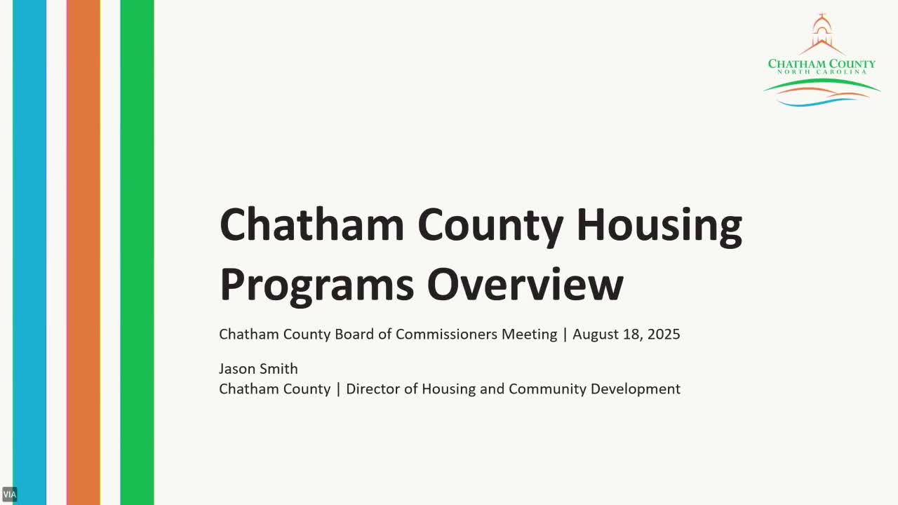 Chatham County Discusses Housing Programs and Partnerships at Monthly Meeting