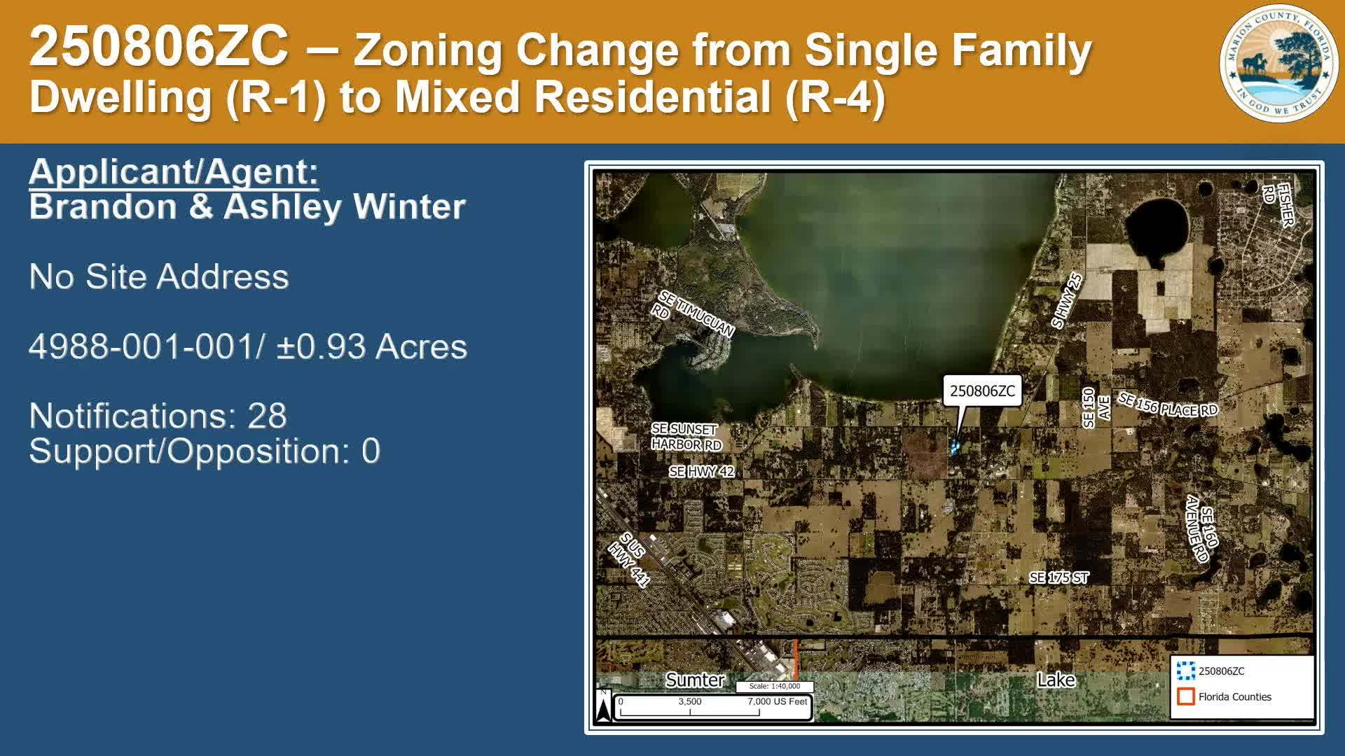 Commissioners Review R4 Zoning Change for Lake Weir Subdivision Parcel