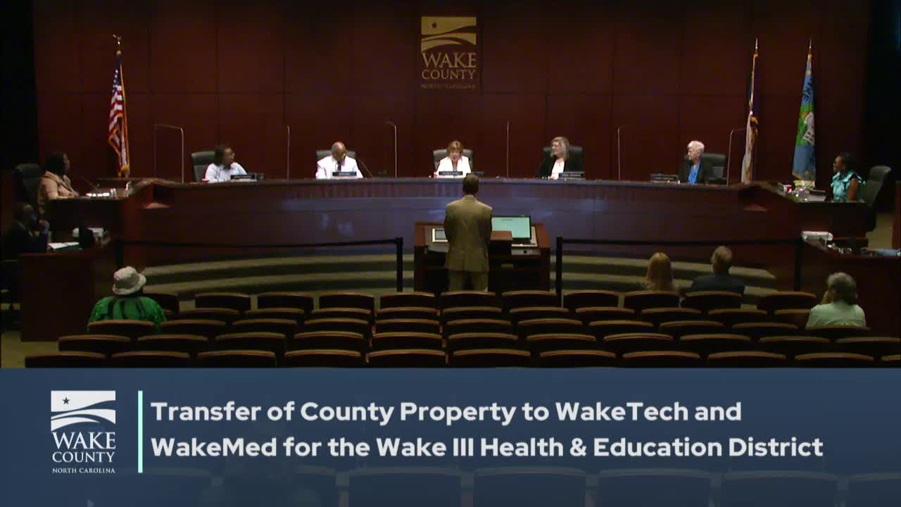 Wake County Commissioners Approve Property Transfers to Wake Tech and Wake Med