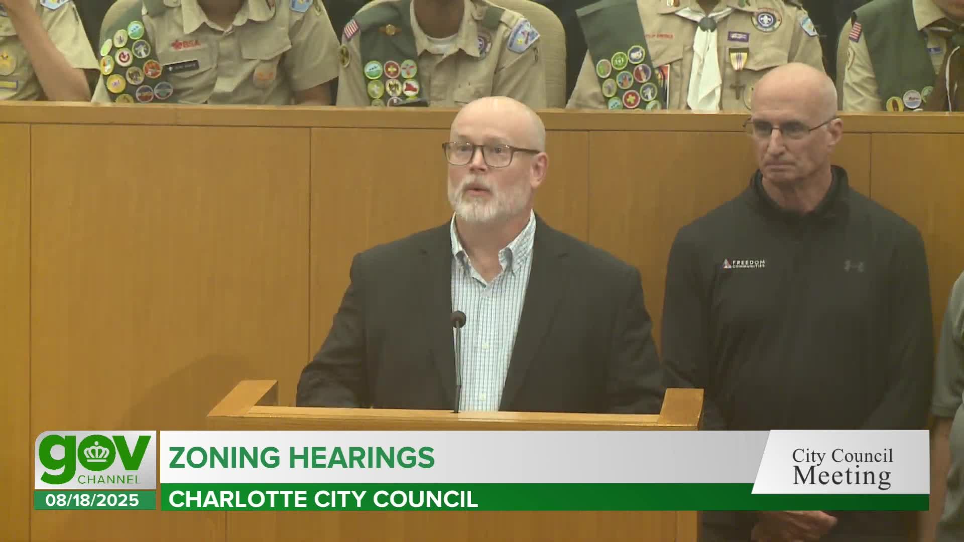 Pastor Kyle Dillard and Mark Talbot propose rezoning for affordable housing project