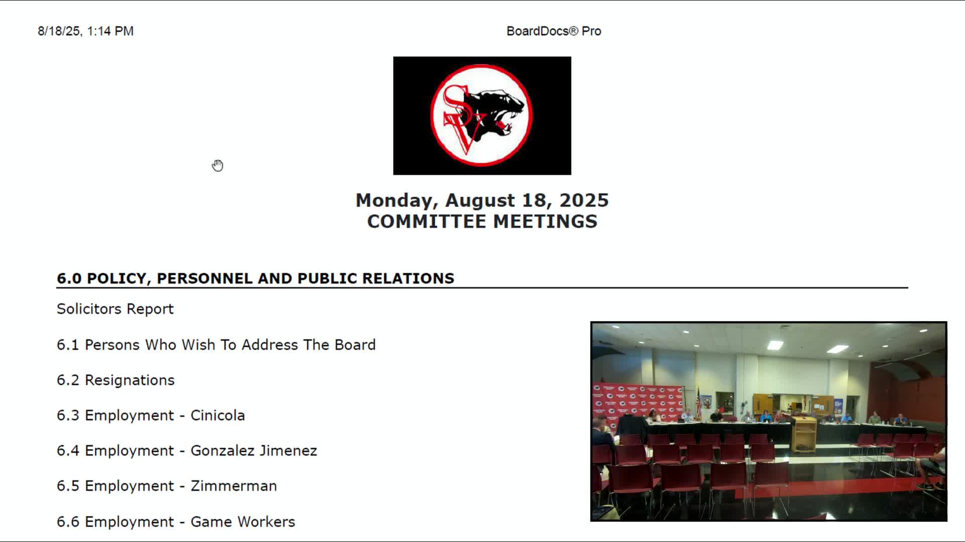 Schuylkill Valley School Board Approves Multiple Staffing Changes for 2025 School Year