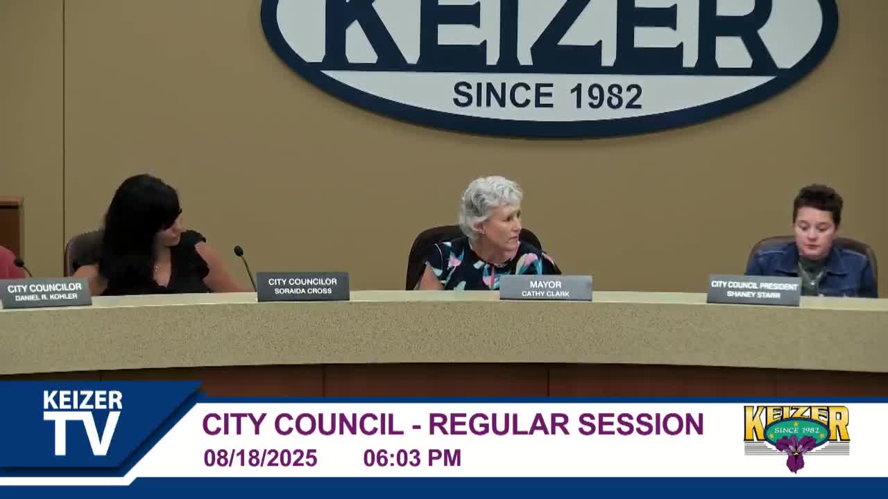 Votes at a glance: Keizer City Council actions, Aug. 18, 2025