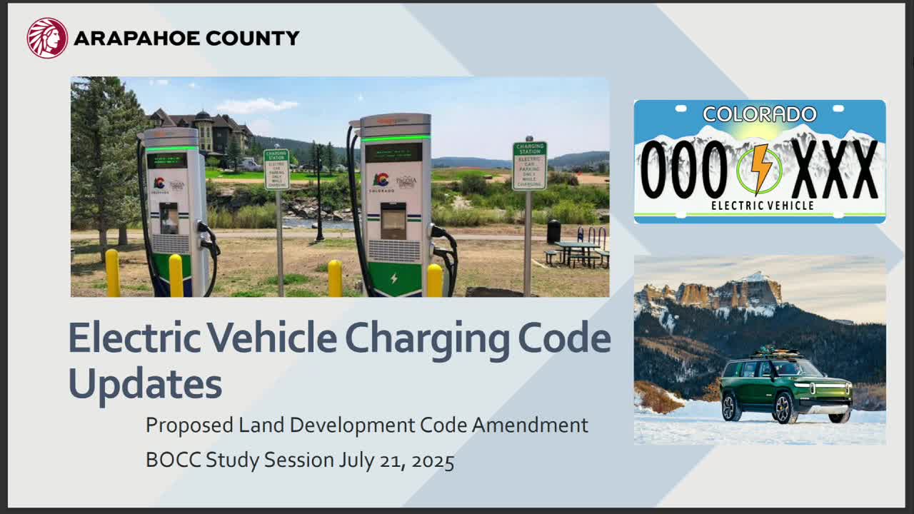 Arapahoe County to adopt state model standards for electric vehicle charging sites, staff to draft code