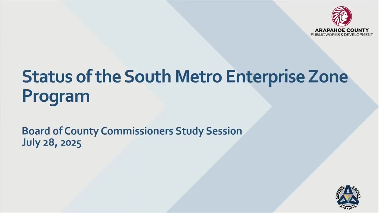 Arapahoe County commissioners back proposed expansion of South Metro Enterprise Zone for application