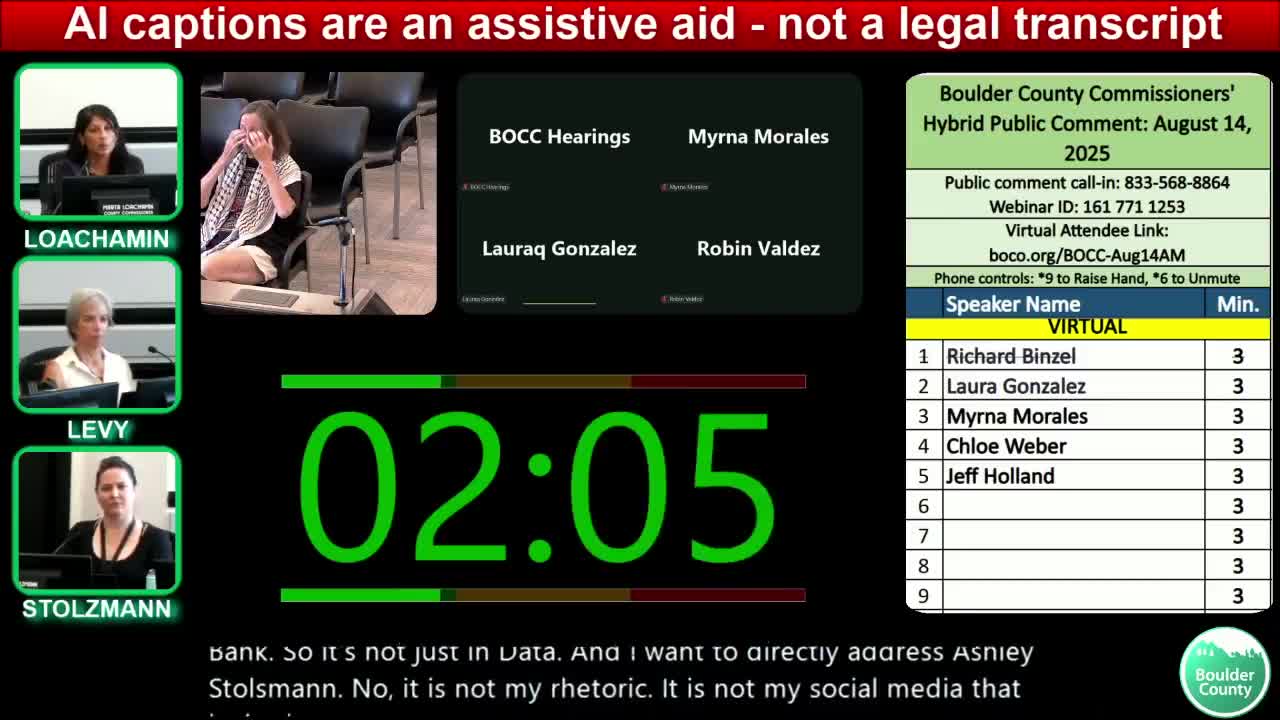 Public comment session yields calls to divest from companies tied to Israel/Palestine violence and complaints about county responses