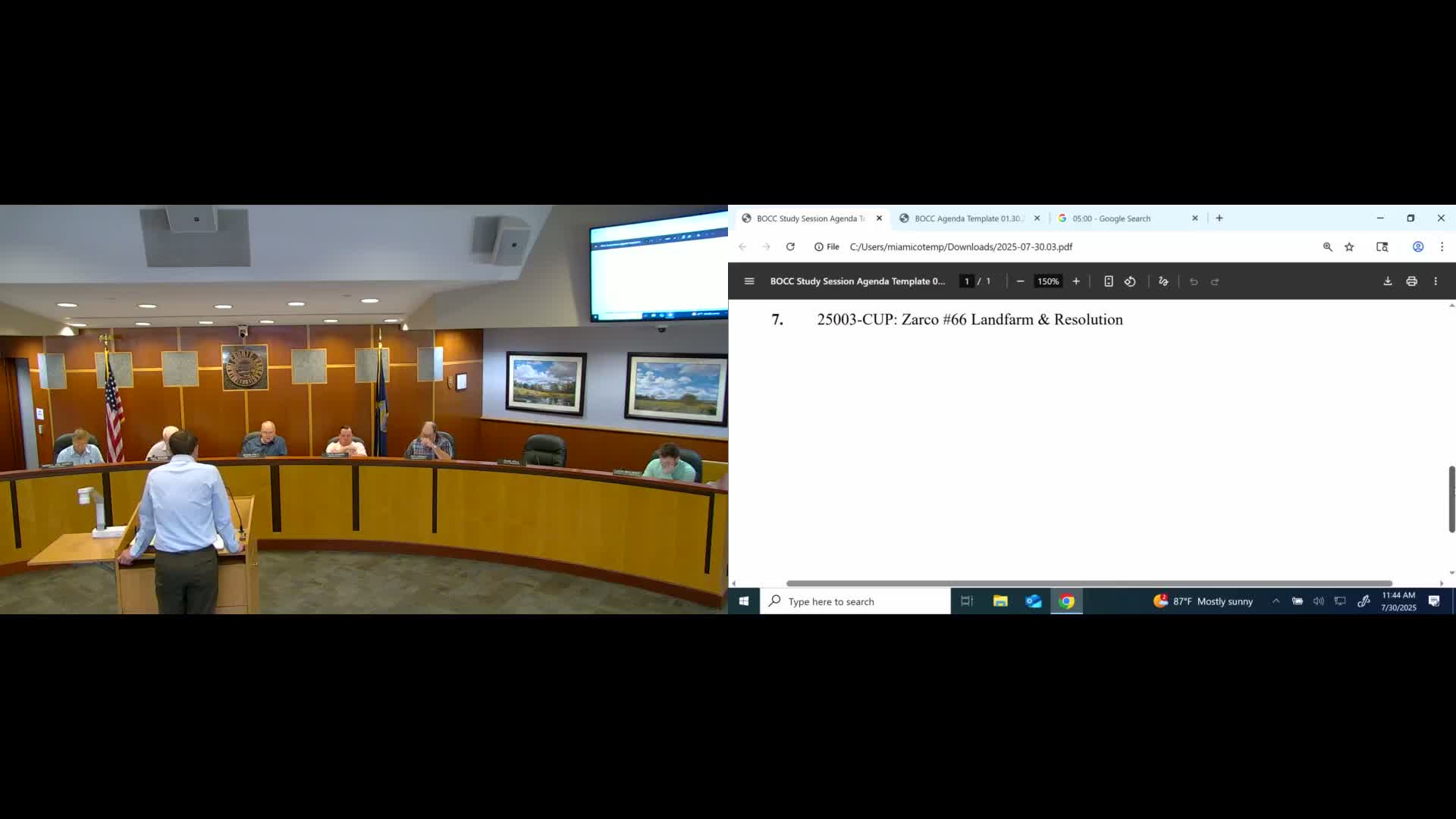 County staff recommend temporary CUP for land‑farm to treat contaminated soil from Paola gas station