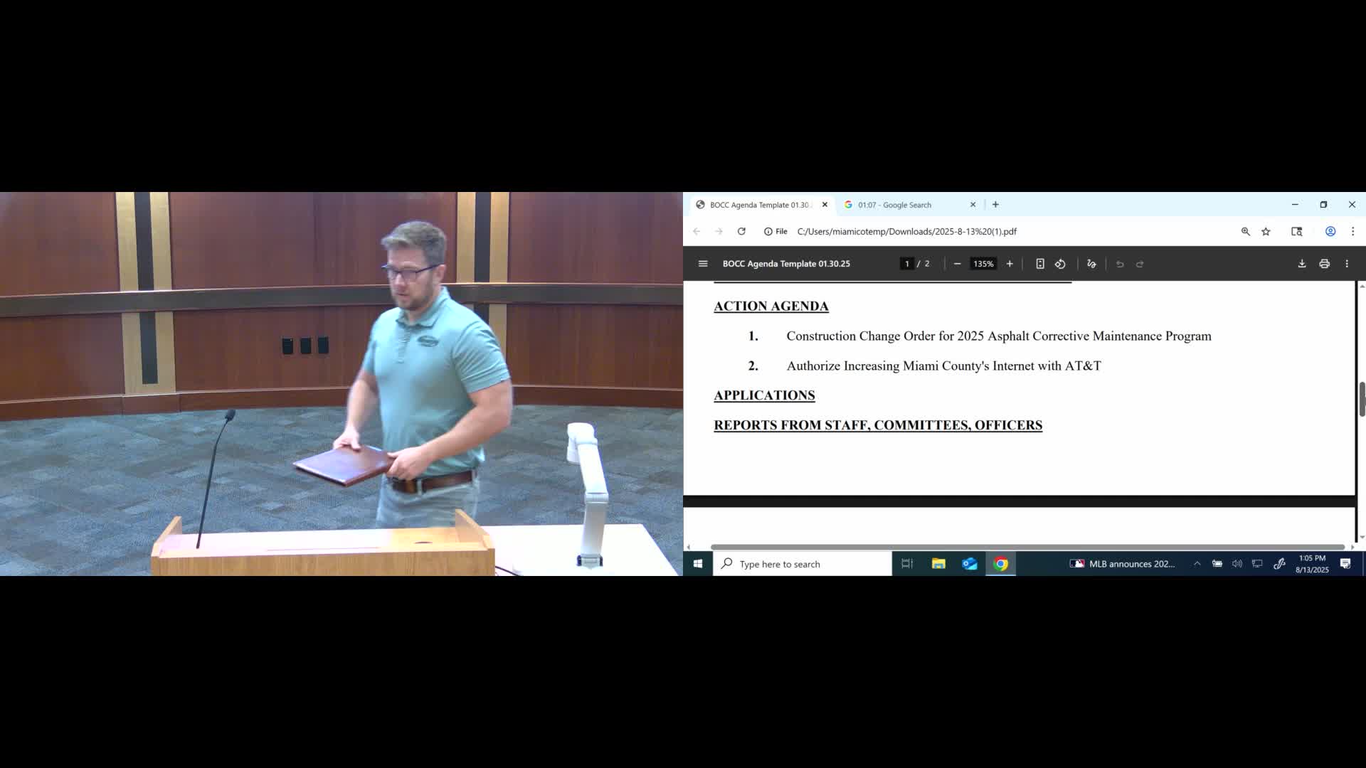 Miami County approves $1.8 million change order for 2025 asphalt maintenance program