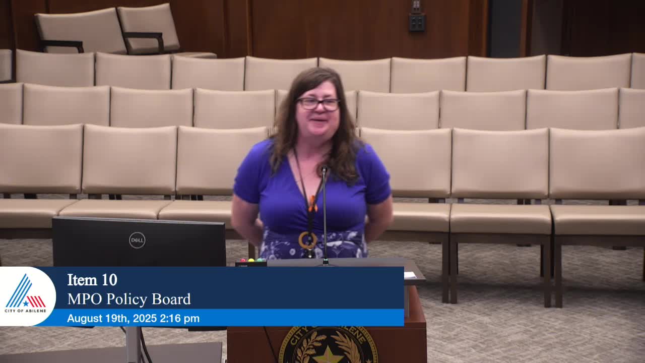 Abilene Policy Board Discusses Executive Director Transition and Future Planning