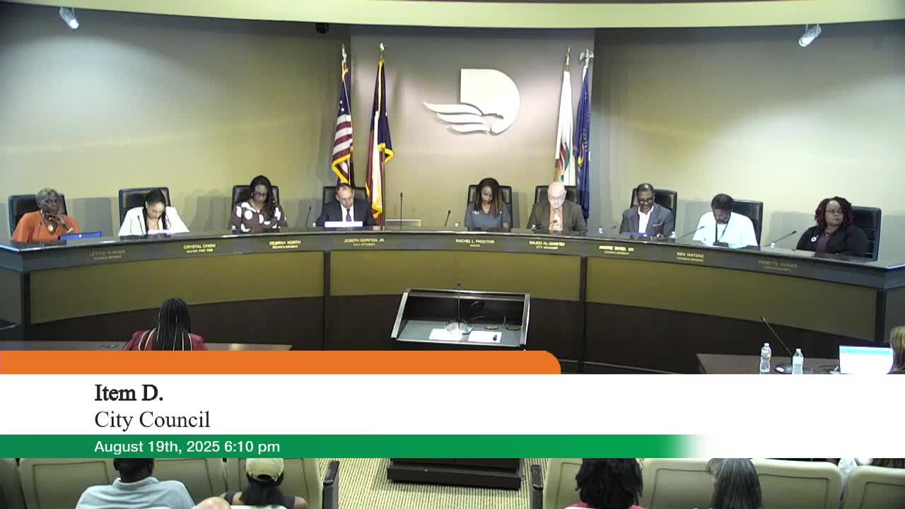 Arthelia and Elmo Harris address city council together