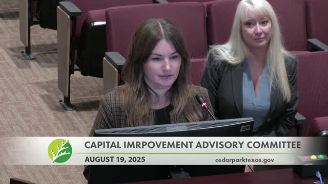 Capital Improvement Advisory Committee approves water and wastewater impact fee study report