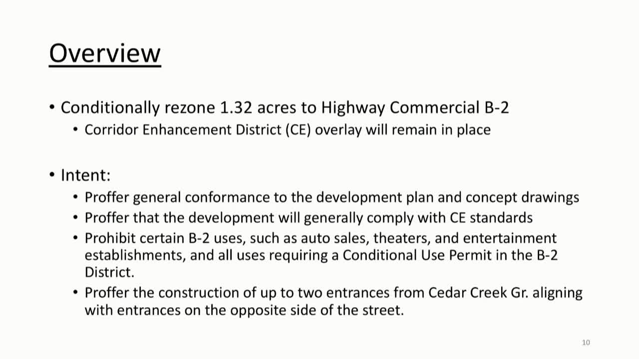 Planning Commission Reviews Cedar Creek Standards Amid Resident Concerns on Hillman Drive