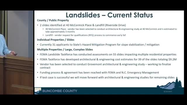 Buncombe County Moves Forward with Engineering Studies for Landslide Recovery Projects