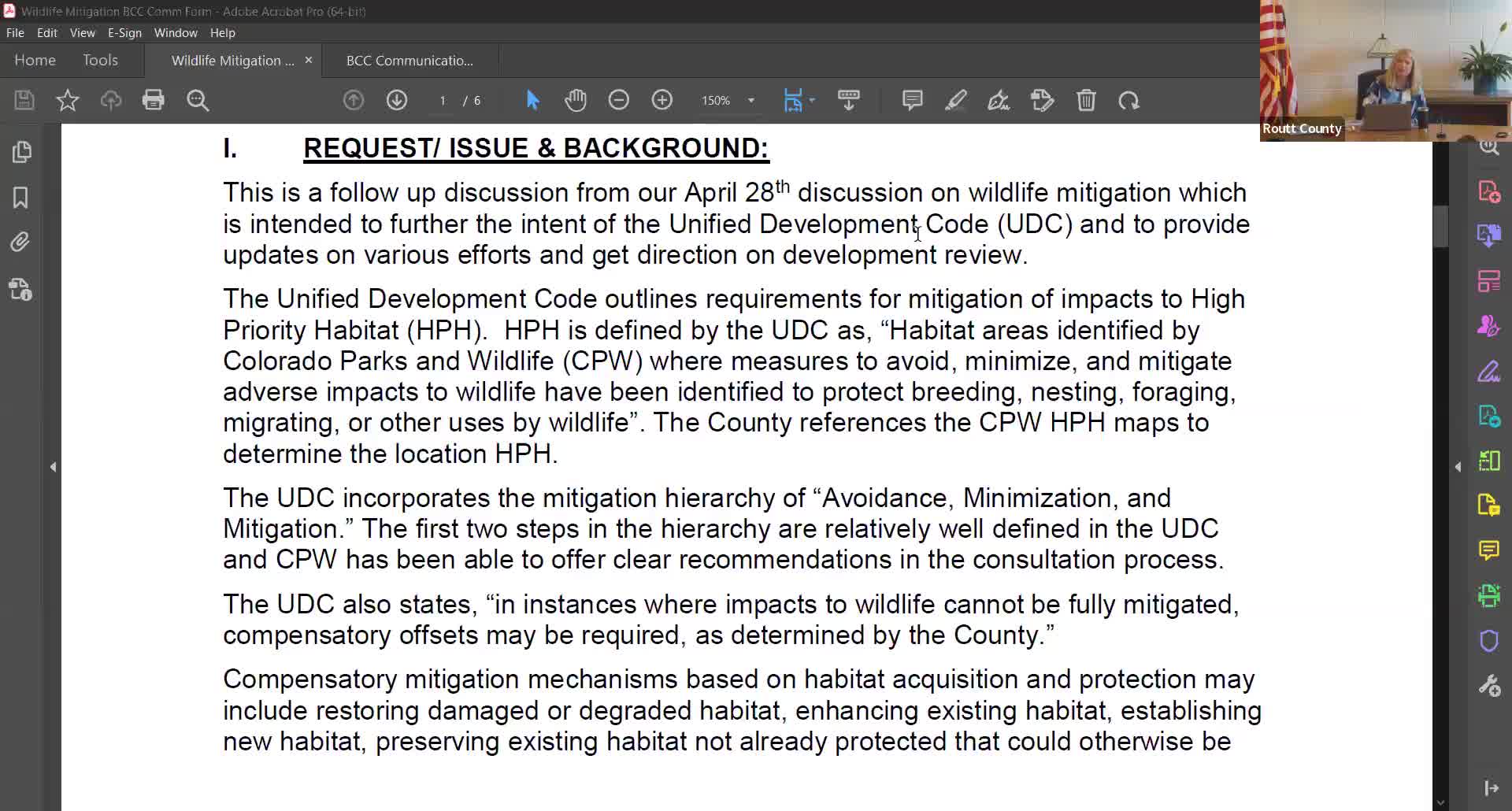 County staff seek short-term wildlife mitigation guidance while state prioritization process proceeds