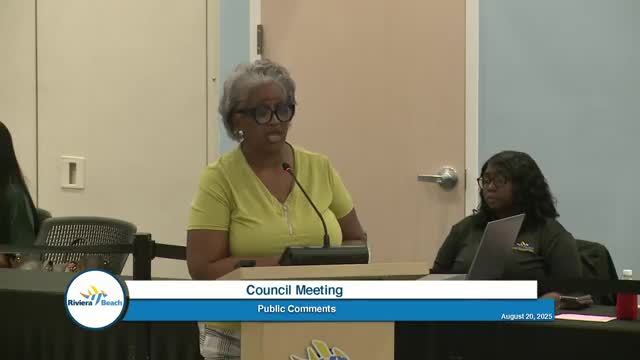 Riviera Beach Residents Urge Mayor Spears for Support on Water Plant and Gardening Space